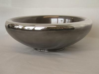 darkly oxidised Britannia silver bowl